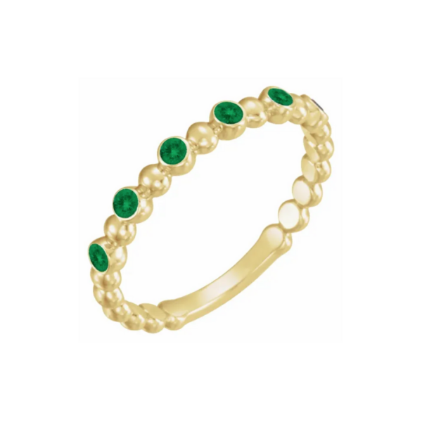 14K Beaded Stacking Birthstone Ring - Image 33