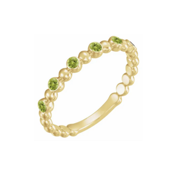 14K Beaded Stacking Birthstone Ring - Image 30