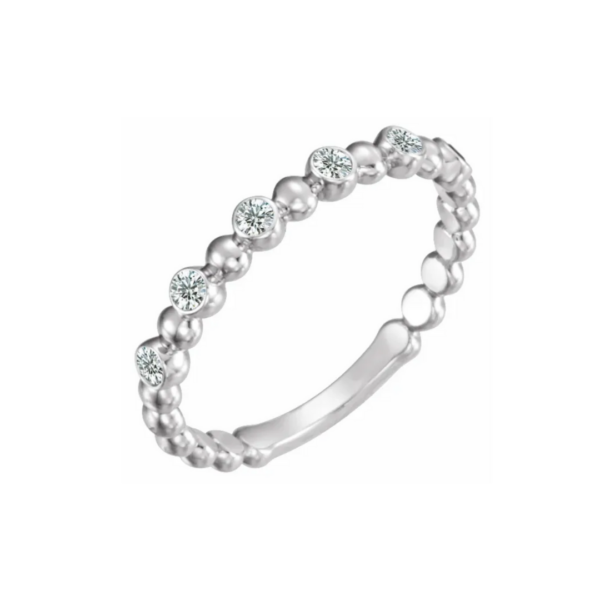 14K Beaded Stacking Birthstone Ring - Image 22
