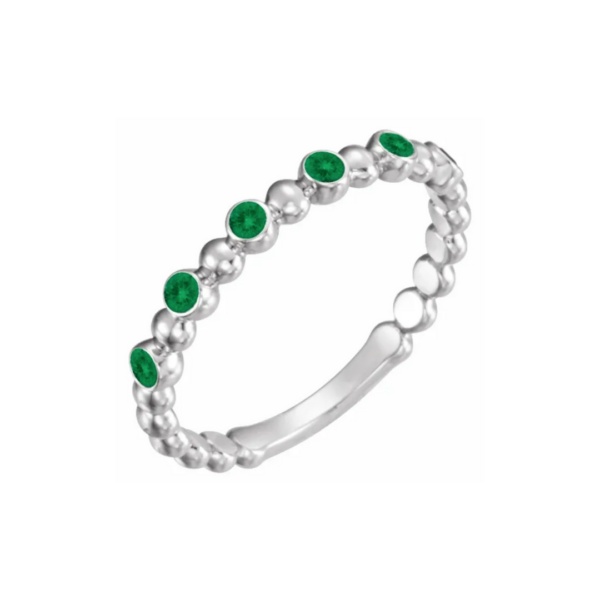 14K Beaded Stacking Birthstone Ring - Image 21