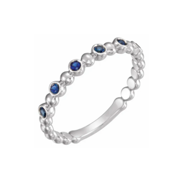 14K Beaded Stacking Birthstone Ring - Image 17