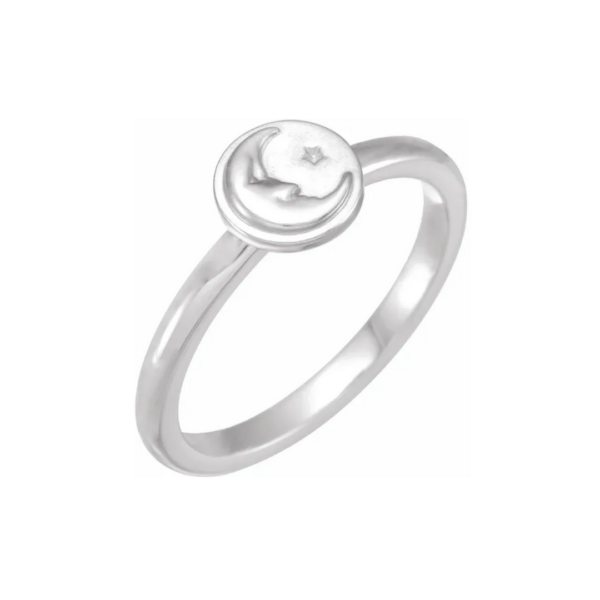 Sterling Silver Moon & Star Ring