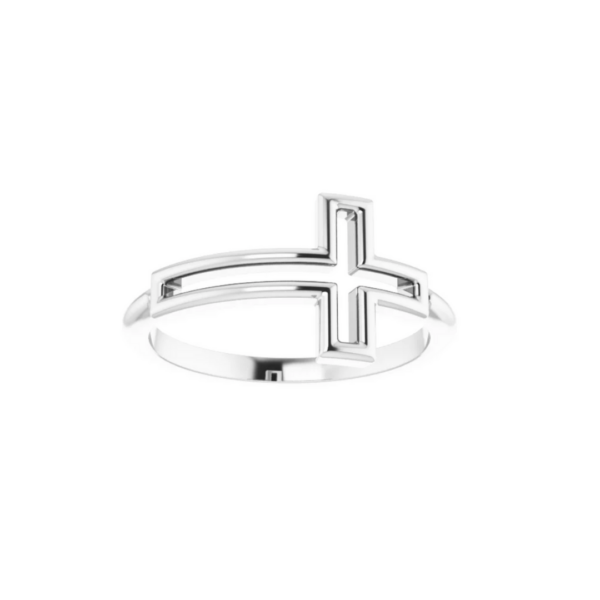 Sterling Silver Open Cross Ring - Image 2
