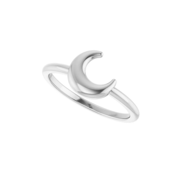 Sterling Silver Crescent Moon Ring - Image 3