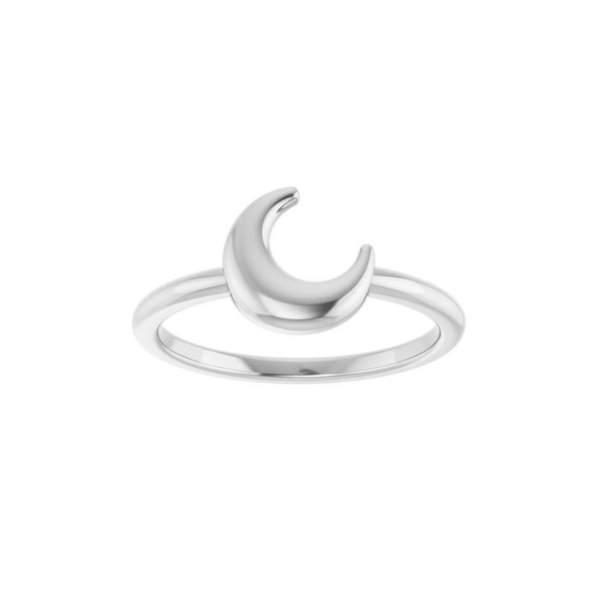 Sterling Silver Crescent Moon Ring - Image 2