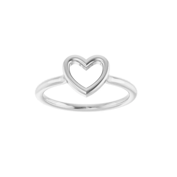 Sterling Silver Open Heart Ring - Image 3