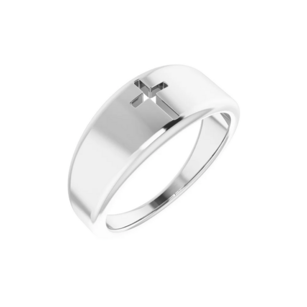 Sterling Silver Pierced Cross Ring