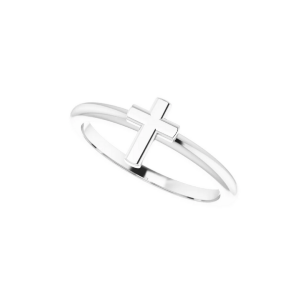 Sterling Silver Stackable Cross Ring - Image 4