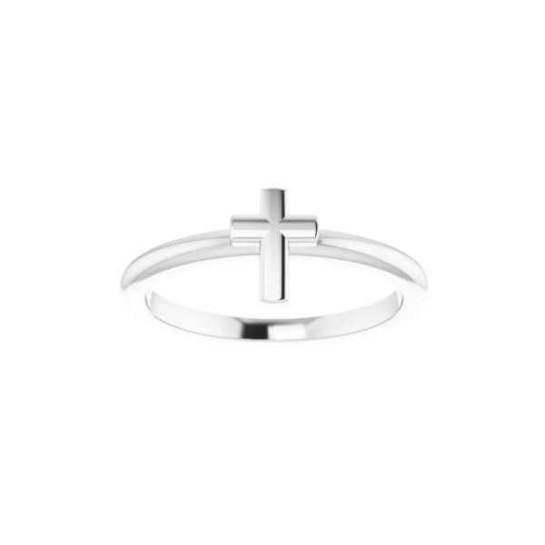 Sterling Silver Stackable Cross Ring - Image 3