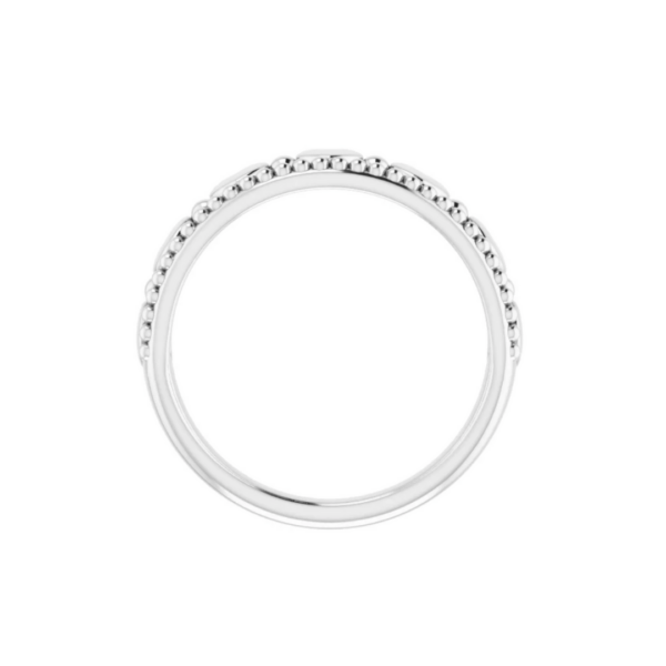 Sterling Silver Stackable Beaded Heart Ring - Image 2