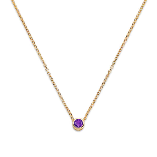 Bezel Birthstone Necklace - Image 3