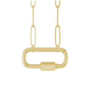 14K Gold Carabiner Charm Necklace