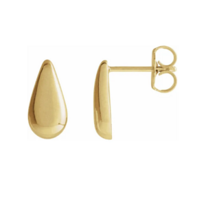 14K Gold Teardrop Stud Earrings