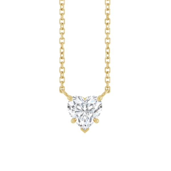 14K Yellow Gold 6 mm Heart Solitaire Necklace
