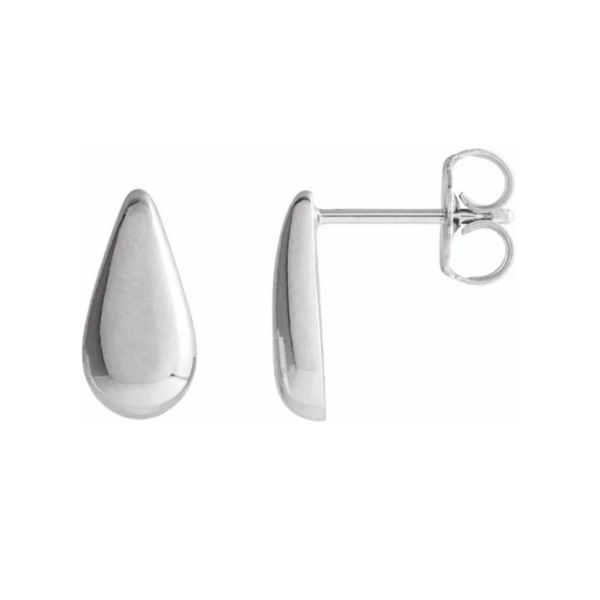 14K Gold Teardrop Stud Earrings - Image 4