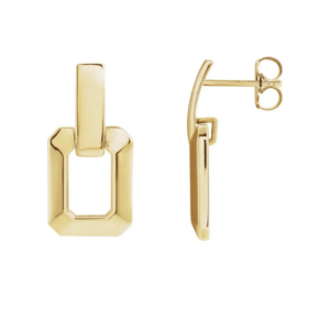 14K Gold Geometric Drop Earrings