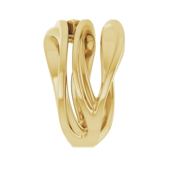 10K Yellow Gold Pear Bezel-Set Negative Space Ring - Image 5