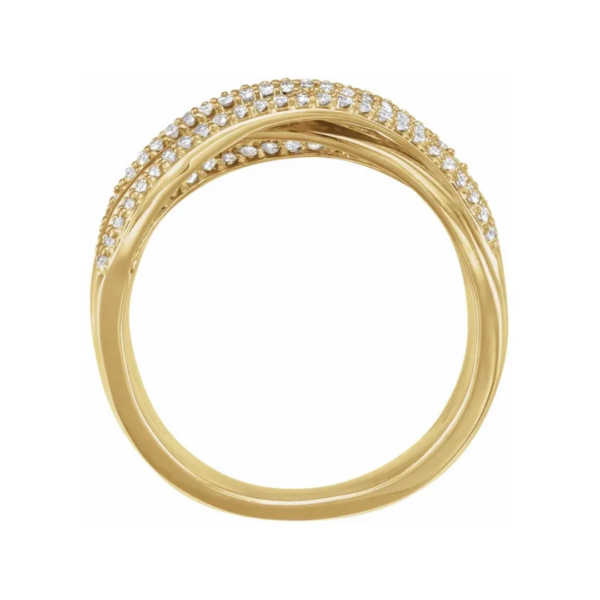 14K Gold 1/2 CTW Diamond Criss-Cross Ring - Image 3