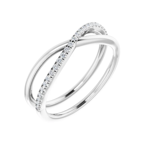 14K Gold 1/8 CTW Diamond Criss-Cross Ring - Image 5